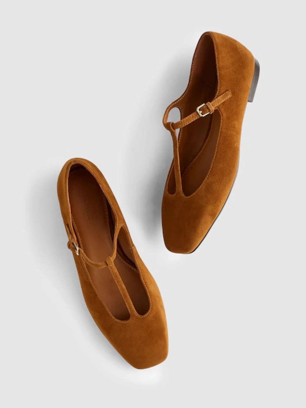 Madewell The Mylie T-Strap Flat in Russet Brown Suede Size 7.5 - Picture 2 of 11
